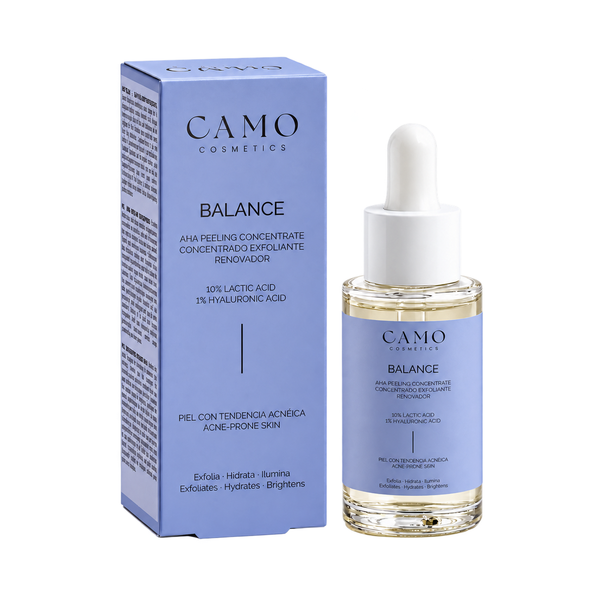 CAMO BALANCE AHA Peeling Concentrate · Exfoliante facial con ácido láctico 10 % – 30 ml - Detalle 1