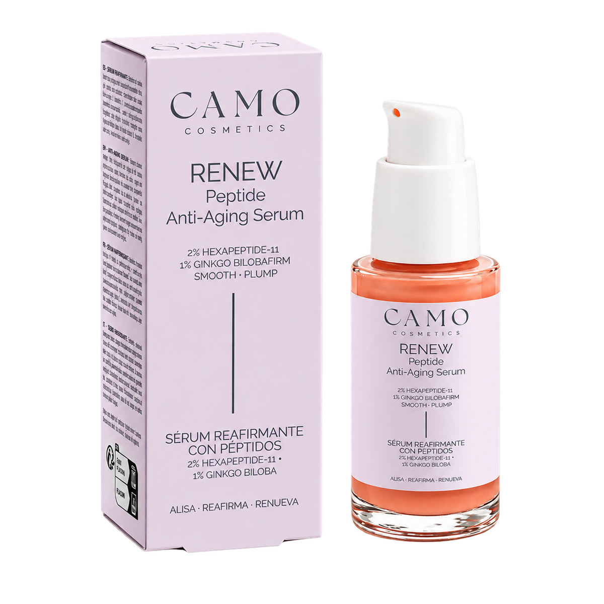 CAMO RENEW – Pack Antiedad con Péptidos: Sérum, Contorno de Ojos y Crema Facial AM/PM - Detalle 3