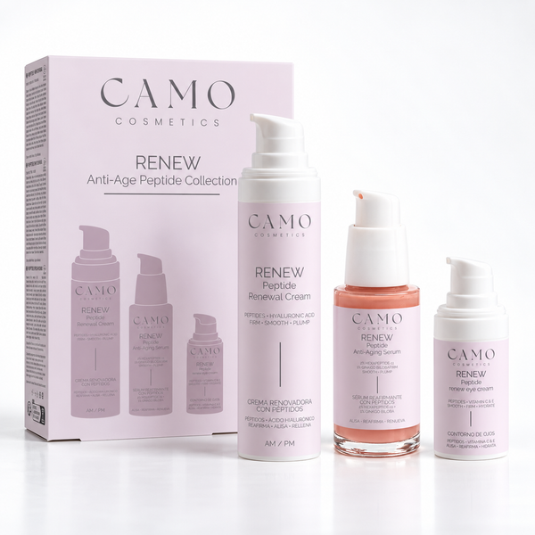CAMO RENEW – Pack Antiedad con Péptidos: Sérum, Contorno de Ojos y Crema Facial AM/PM