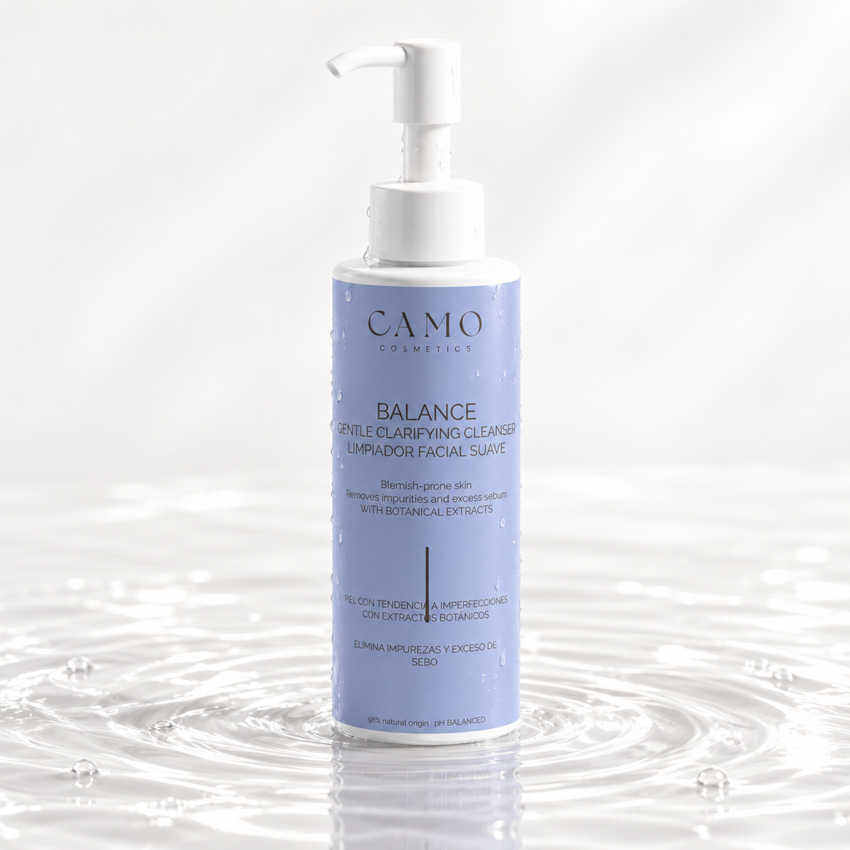 CAMO BALANCE · Limpiador facial suave para piel con tendencia acneica y con extractos botanicos 98% ingredientes naturales 140ml - Detalle 2