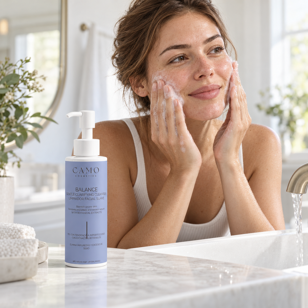 CAMO BALANCE · Limpiador facial suave para piel con tendencia acneica y con extractos botanicos 98% ingredientes naturales 140ml - Detalle 4